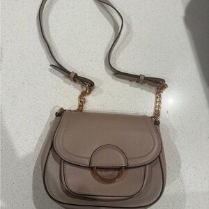 H&M Tan Shoulder Bag with Chain Strap and Saddle Shape